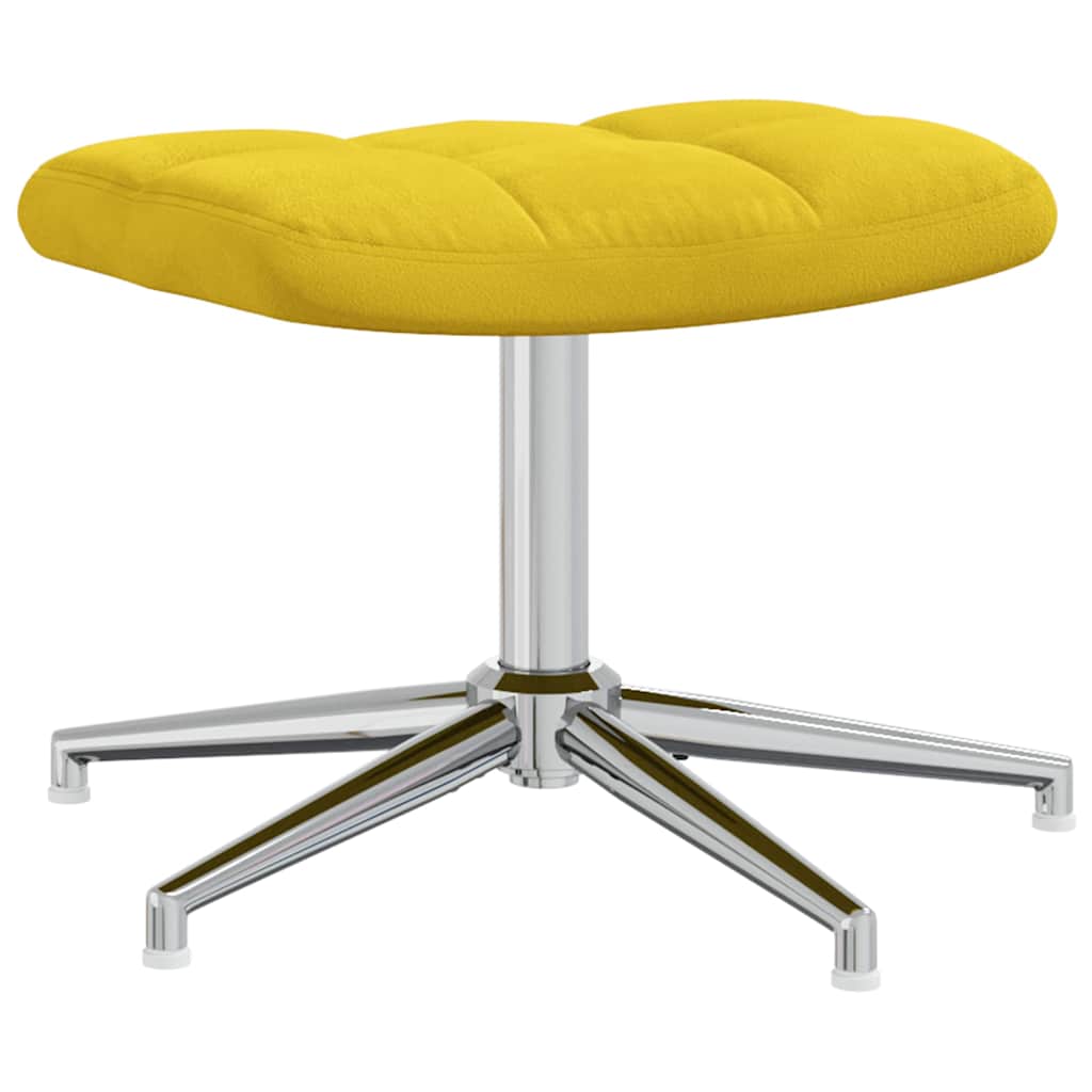 vidaXL Scaun de relaxare cu taburet, galben muștar, catifea vidaXL Scaun de relaxare cu taburet, galben muștar, catifea