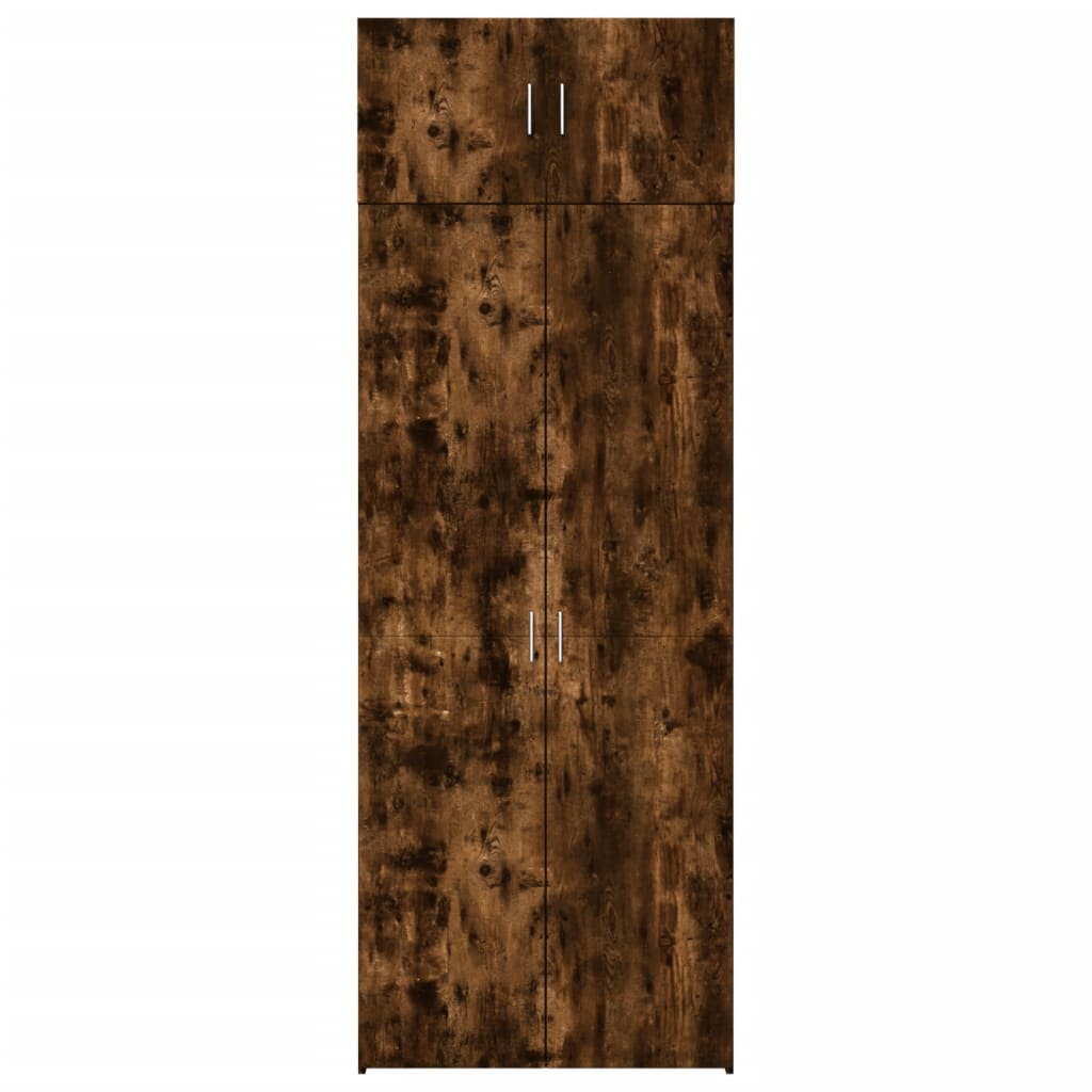vidaXL Dulap depozitare stejar fumuriu 80x42,5x225 cm lemn prelucrat