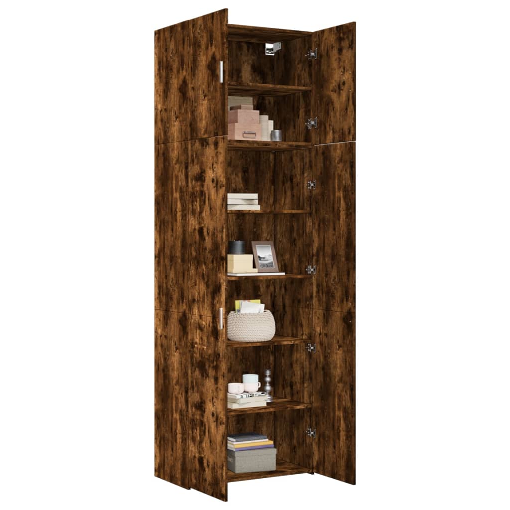 vidaXL Dulap înalt, stejar fumuriu, 80x42,5x249 cm, lemn prelucrat vidaXL Dulap înalt, stejar fumuriu, 80x42,5x249 cm, lemn prelucrat