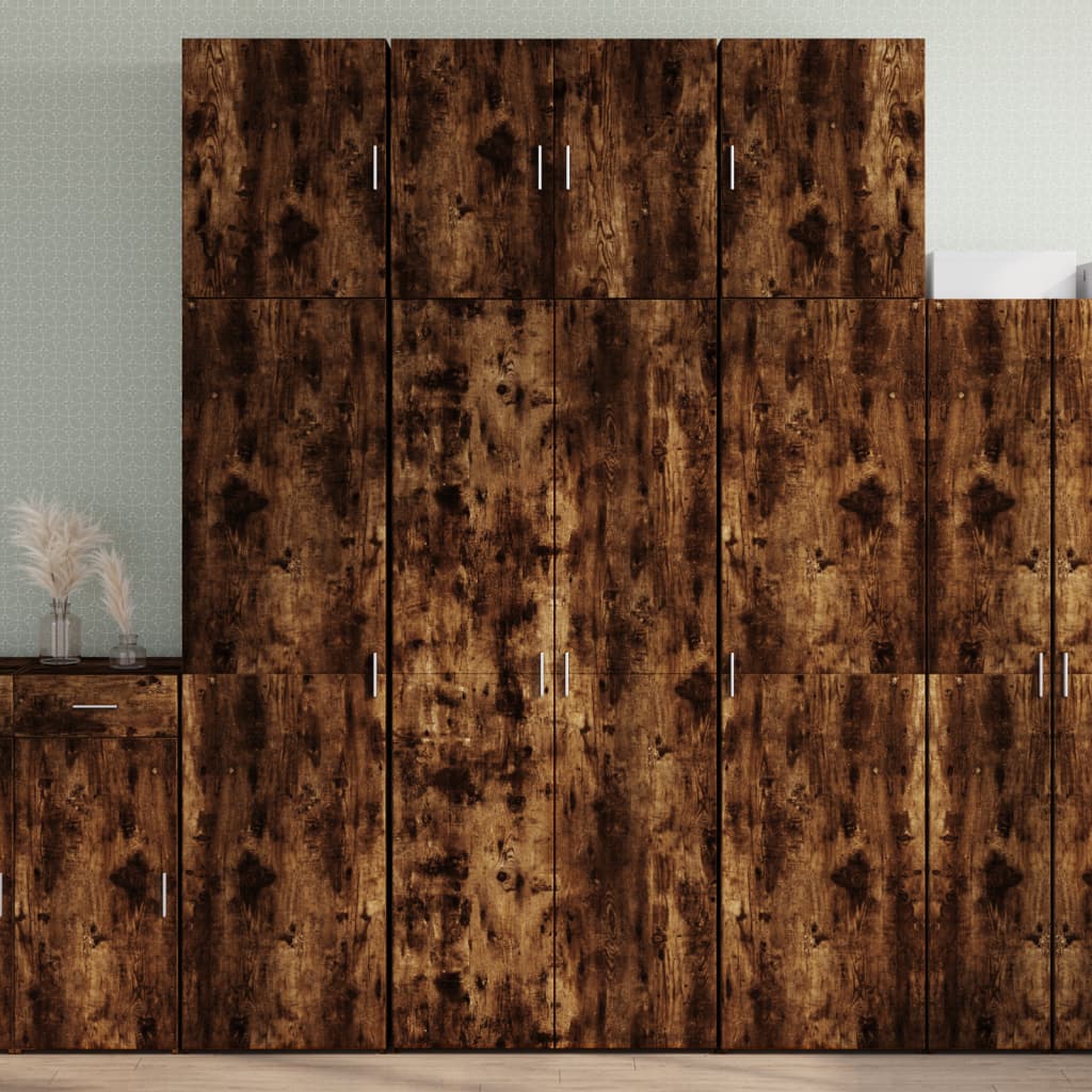 vidaXL Dulap înalt, stejar fumuriu, 80x42,5x249 cm, lemn prelucrat vidaXL Dulap înalt, stejar fumuriu, 80x42,5x249 cm, lemn prelucrat