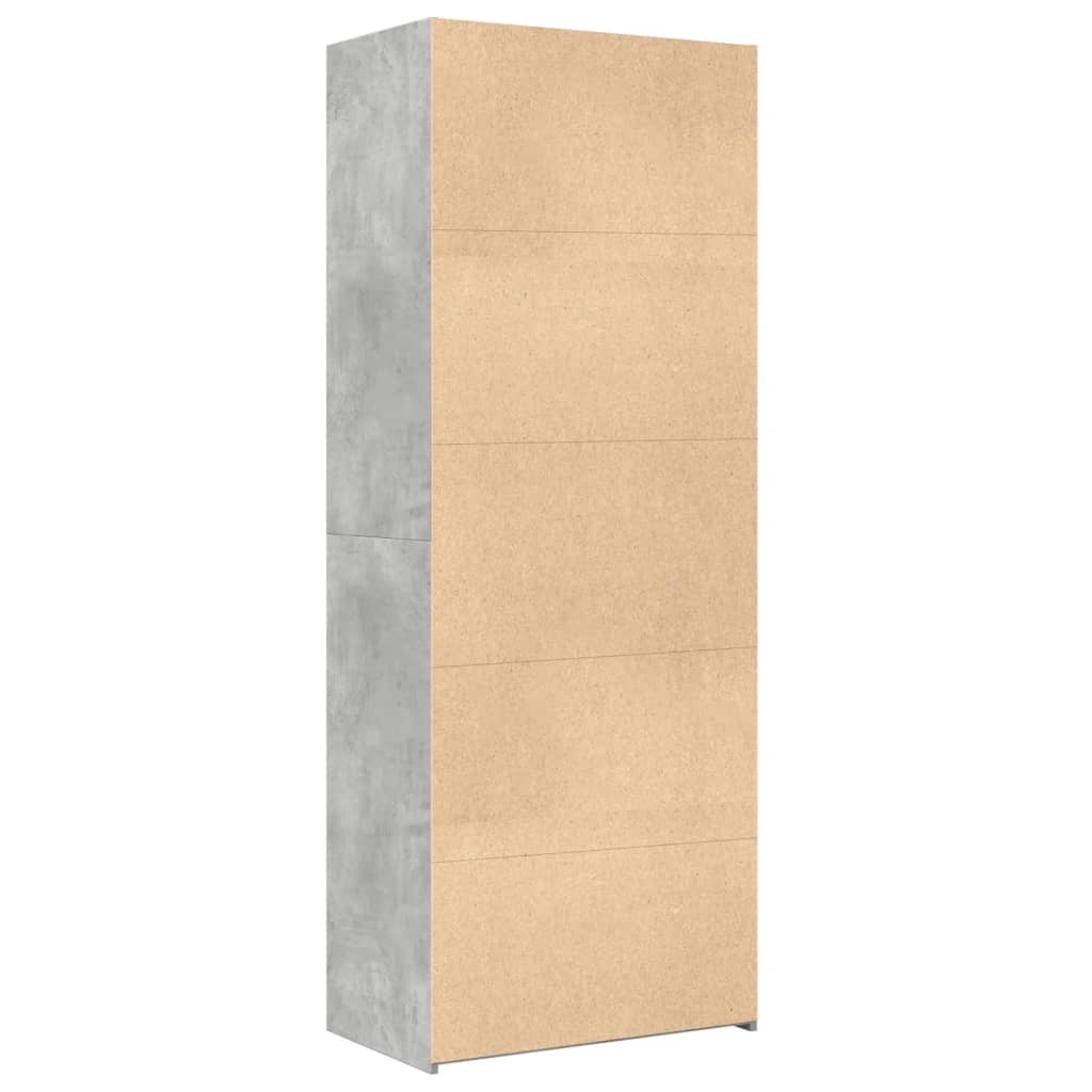 vidaXL Dulap înalt, gri beton, 70x42,5x185 cm, lemn prelucrat