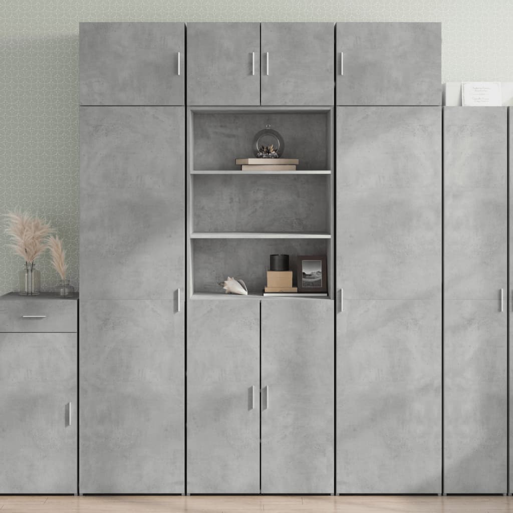 vidaXL Dulap înalt, gri beton, 70x42,5x185 cm, lemn prelucrat