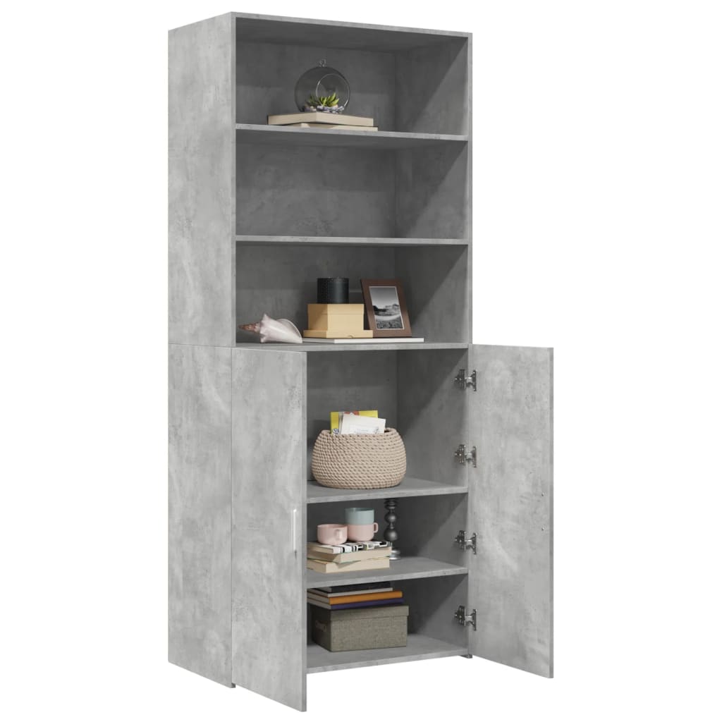 vidaXL Dulap înalt, gri beton, 80x42,5x185 cm, lemn prelucrat
