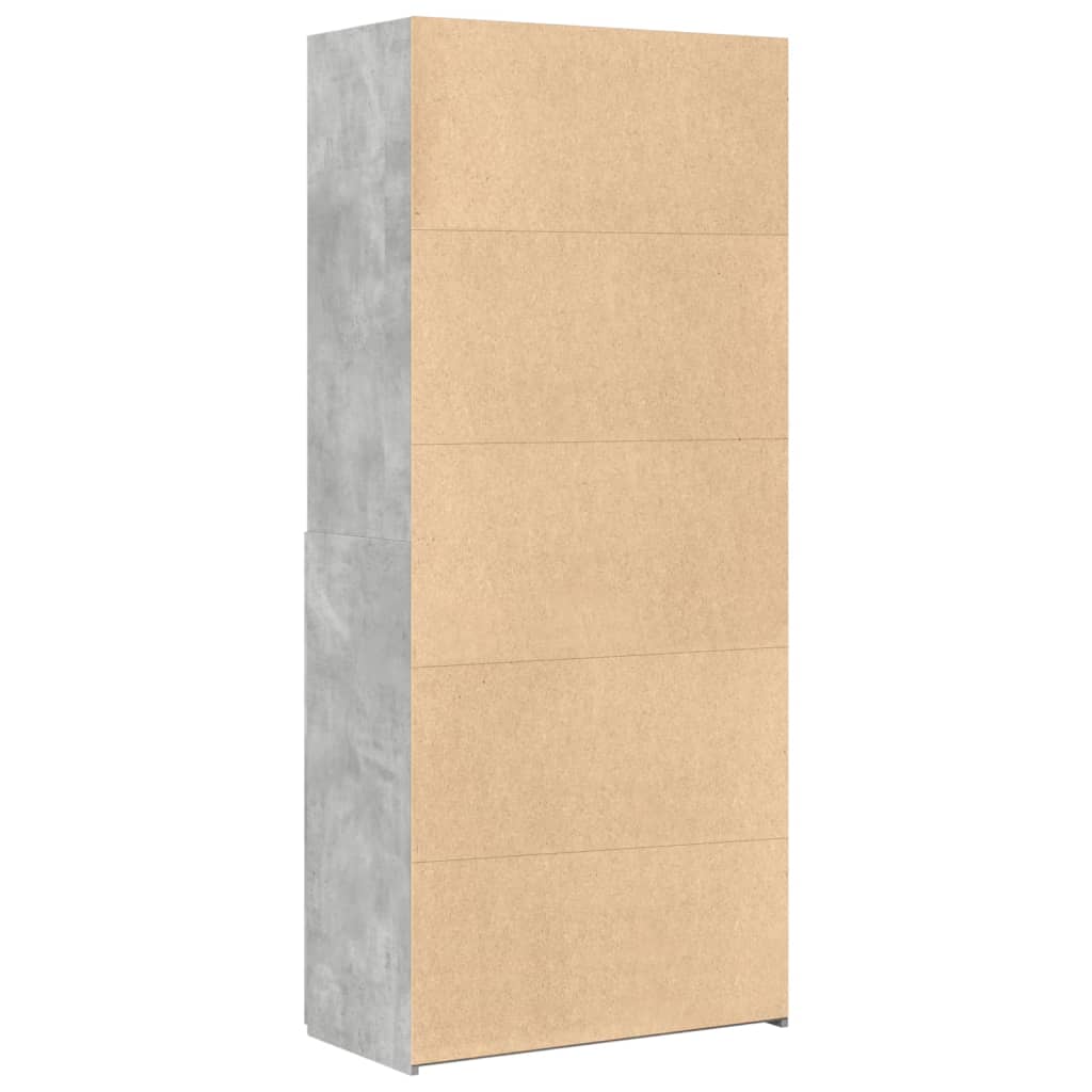 vidaXL Dulap înalt, gri beton, 80x42,5x185 cm, lemn prelucrat