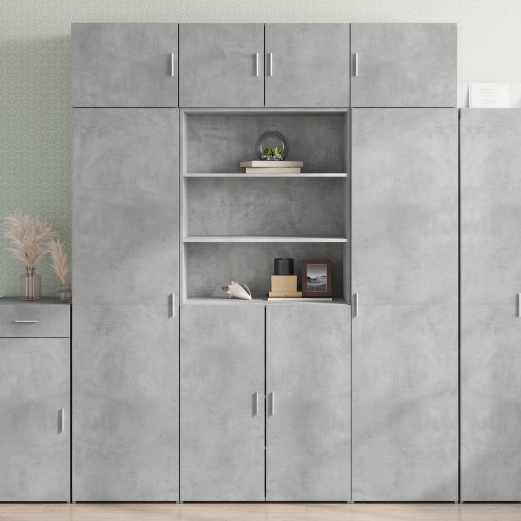 vidaXL Dulap înalt, gri beton, 80x42,5x185 cm, lemn prelucrat