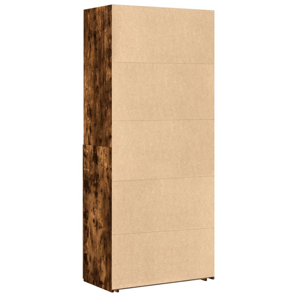 vidaXL Dulap înalt, stejar fumuriu, 80x42,5x185 cm, lemn prelucrat