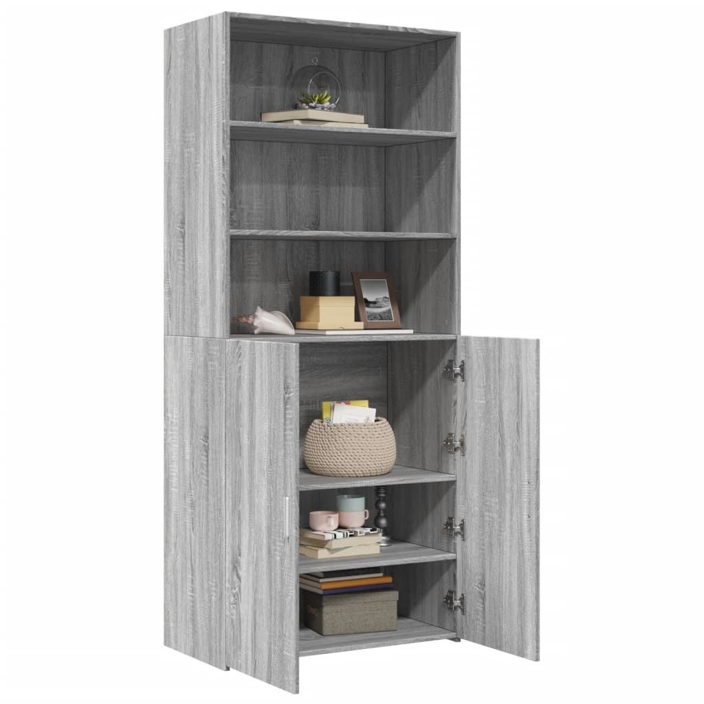 vidaXL Dulap înalt, gri sonoma, 80x42,5x185 cm, lemn prelucrat