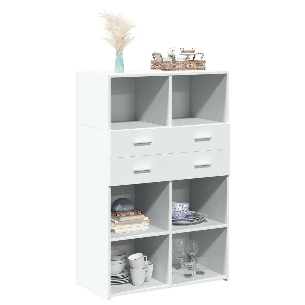 vidaXL Dulap înalt, alb, 80x42,5x124 cm, lemn prelucrat vidaXL Dulap înalt, alb, 80x42,5x124 cm, lemn prelucrat