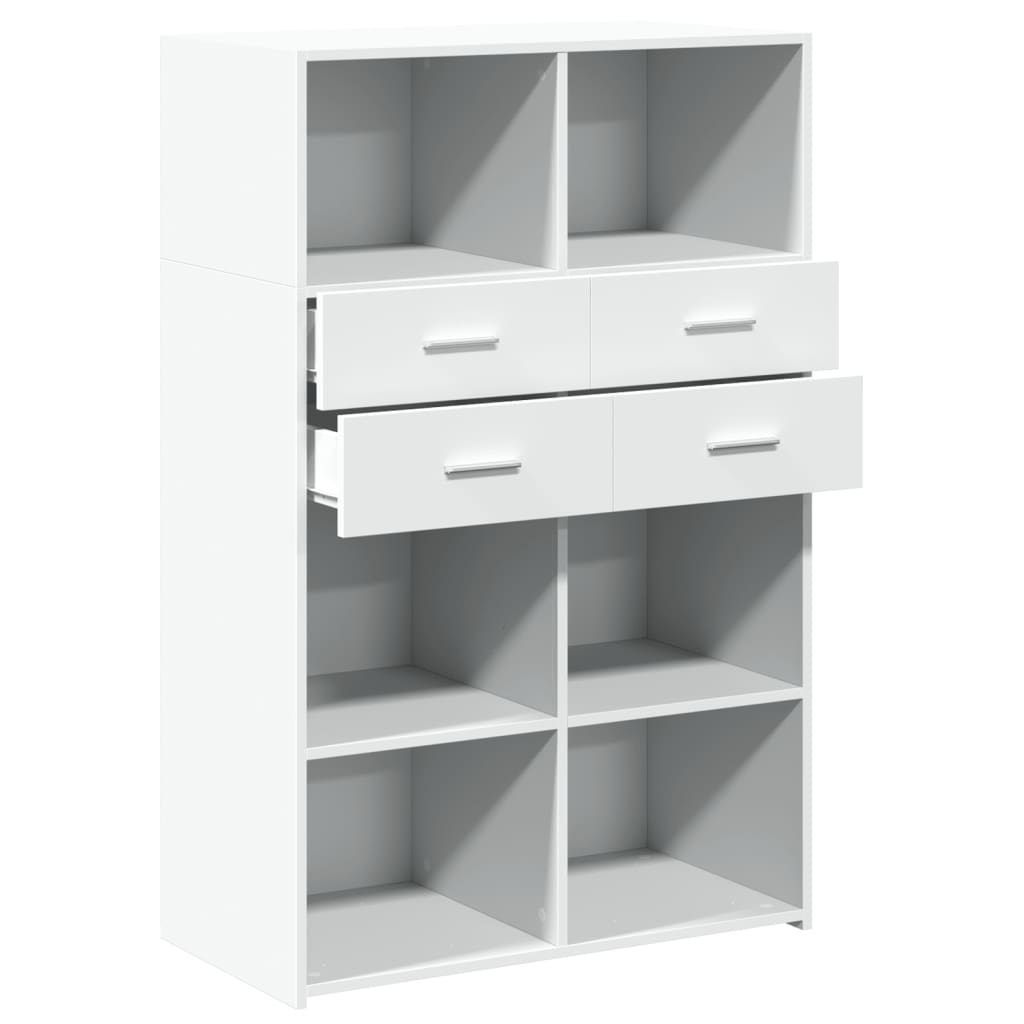 vidaXL Dulap înalt, alb, 80x42,5x124 cm, lemn prelucrat vidaXL Dulap înalt, alb, 80x42,5x124 cm, lemn prelucrat