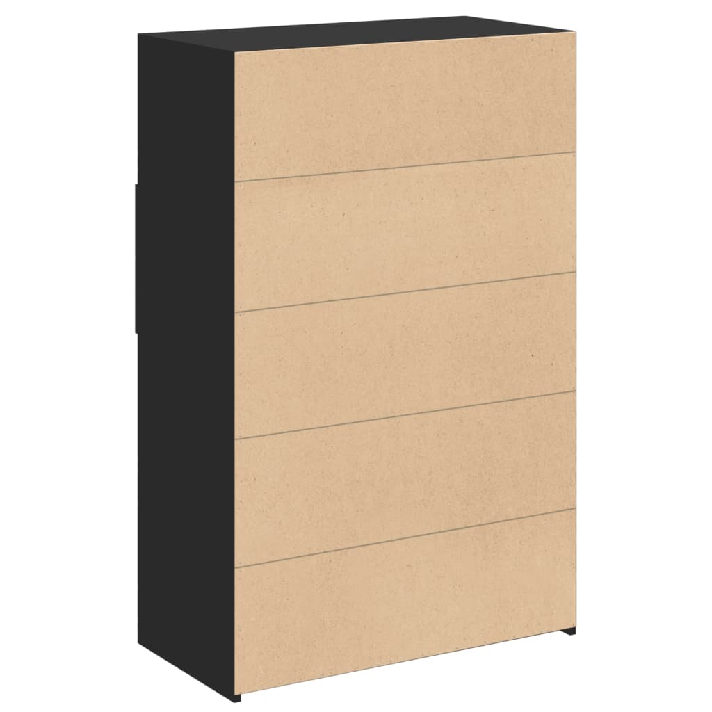 vidaXL Dulap înalt, negru, 80x42,5x124 cm, lemn prelucrat