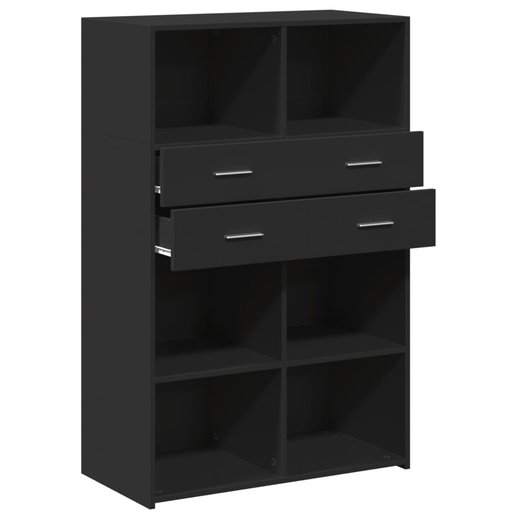 vidaXL Dulap înalt, negru, 80x42,5x124 cm, lemn prelucrat
