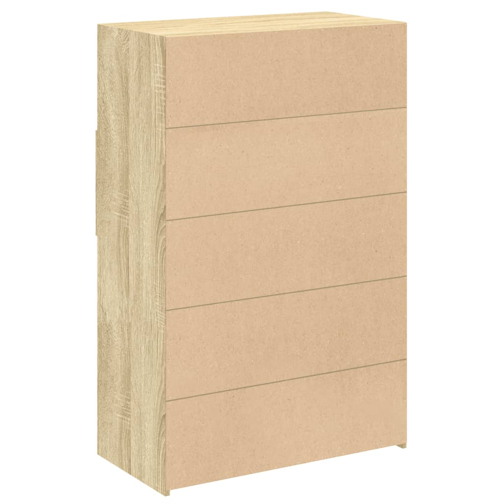 vidaXL Dulap înalt, stejar sonoma, 80x42,5x124 cm, lemn prelucrat vidaXL Dulap înalt, stejar sonoma, 80x42,5x124 cm, lemn prelucrat