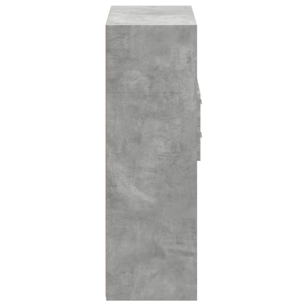 vidaXL Dulap înalt, gri beton, 80x42,5x124 cm, lemn prelucrat