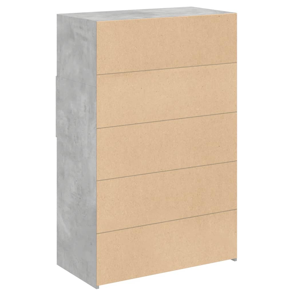 vidaXL Dulap înalt, gri beton, 80x42,5x124 cm, lemn prelucrat