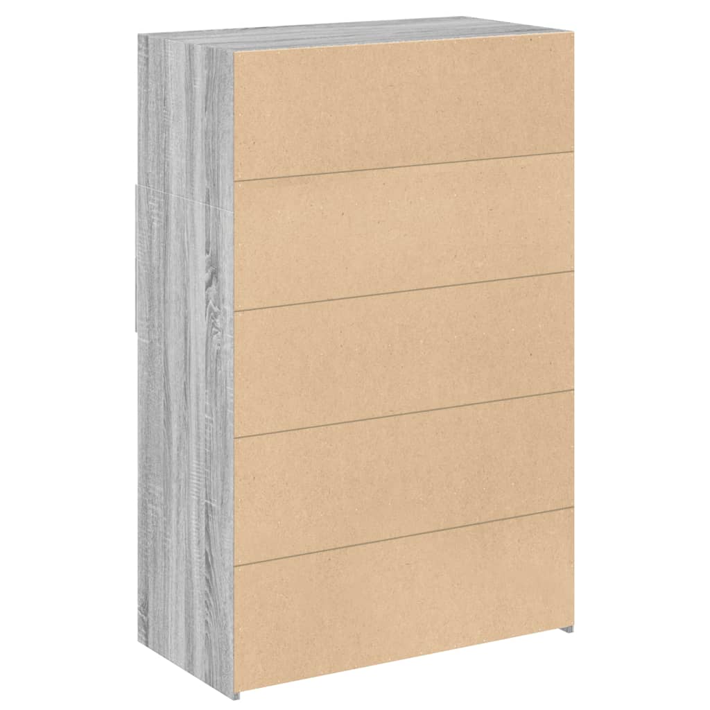 vidaXL Dulap înalt, gri sonoma, 80x42,5x124 cm, lemn prelucrat