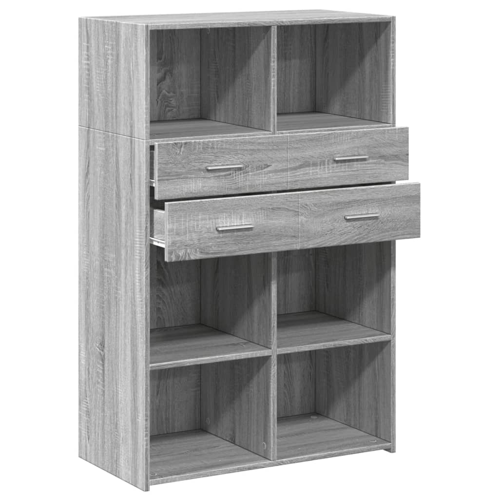 vidaXL Dulap înalt, gri sonoma, 80x42,5x124 cm, lemn prelucrat