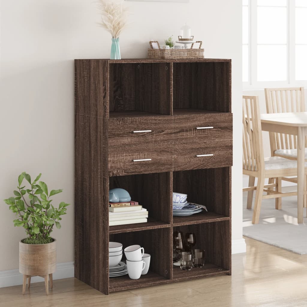vidaXL Dulap înalt, stejar maro, 80x42,5x124 cm, lemn prelucrat