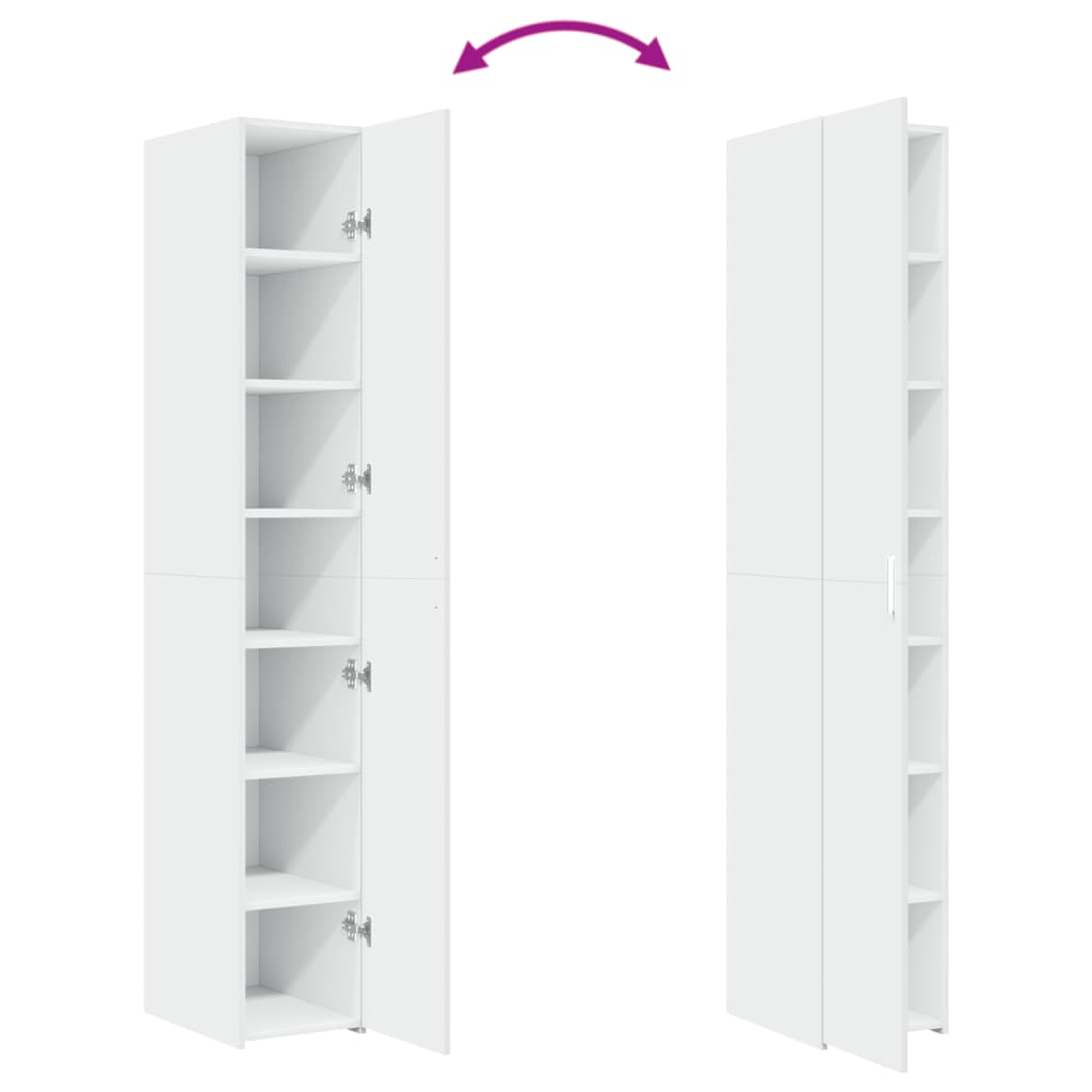 vidaXL Dulap înalt, alb, 30x42,5x185 cm, lemn prelucrat vidaXL Dulap înalt, alb, 30x42,5x185 cm, lemn prelucrat