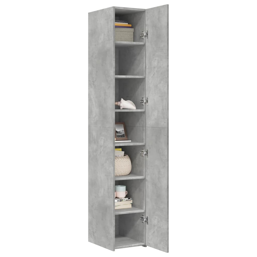vidaXL Dulap înalt, gri beton, 30x42,5x185 cm, lemn prelucrat vidaXL Dulap înalt, gri beton, 30x42,5x185 cm, lemn prelucrat