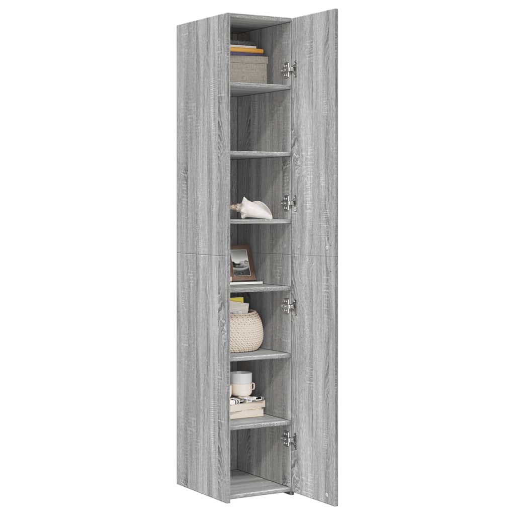 vidaXL Dulap înalt, gri sonoma, 30x42,5x185 cm, lemn prelucrat