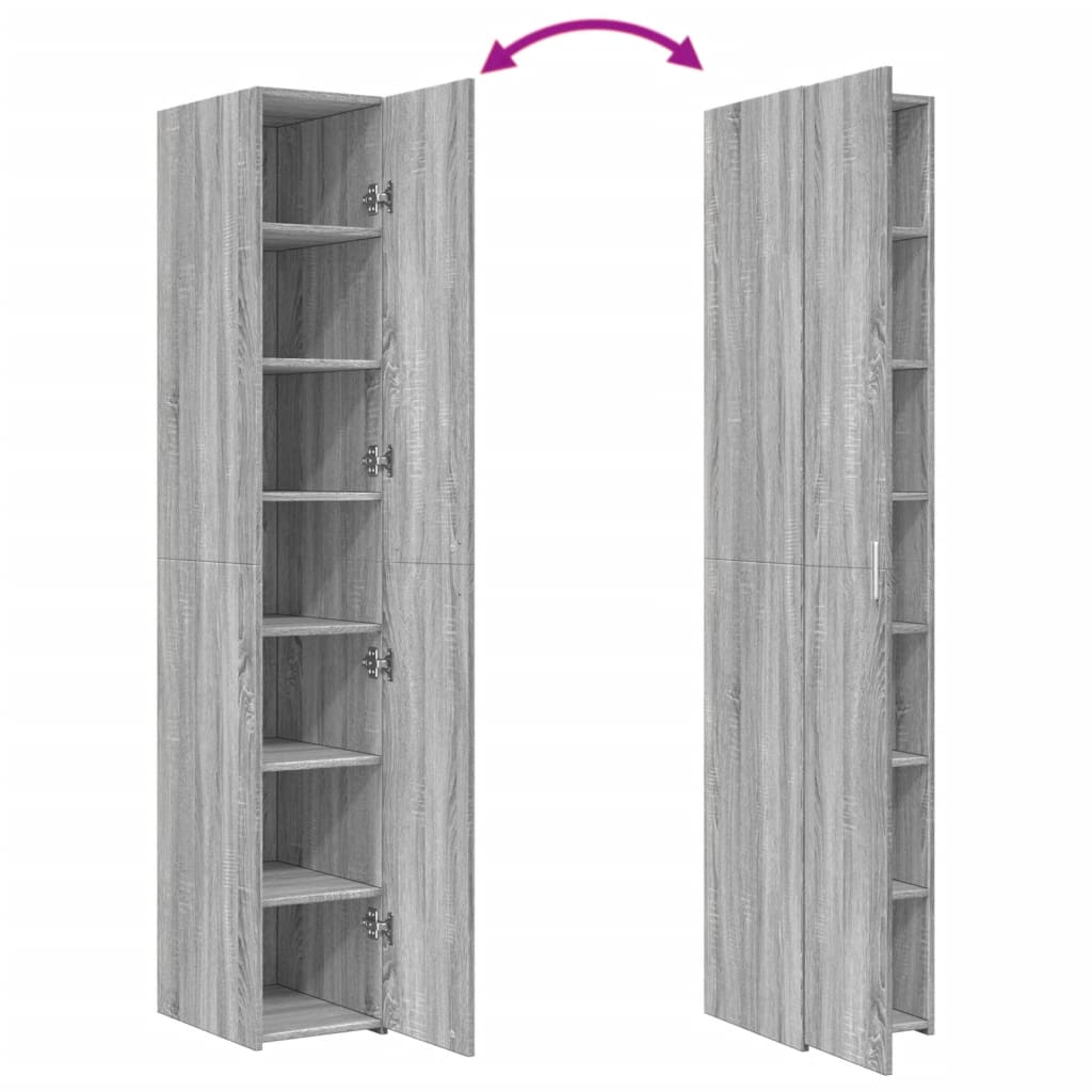 vidaXL Dulap înalt, gri sonoma, 30x42,5x185 cm, lemn prelucrat