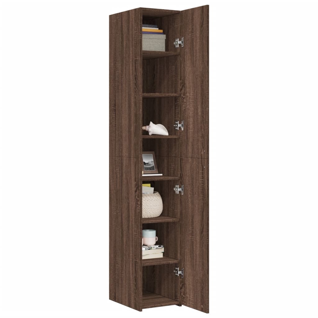 vidaXL Dulap înalt, stejar maro, 30x42,5x185 cm, lemn prelucrat