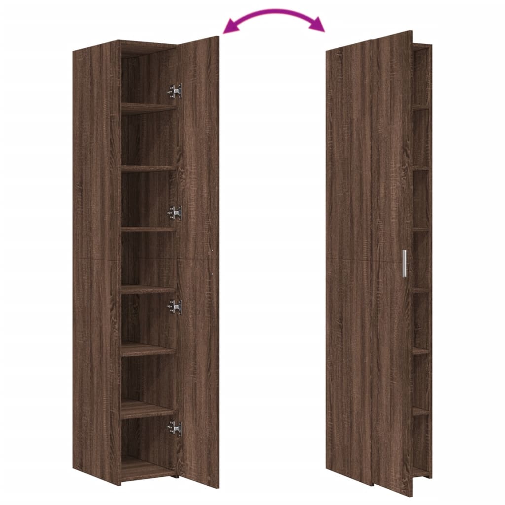 vidaXL Dulap înalt, stejar maro, 30x42,5x185 cm, lemn prelucrat