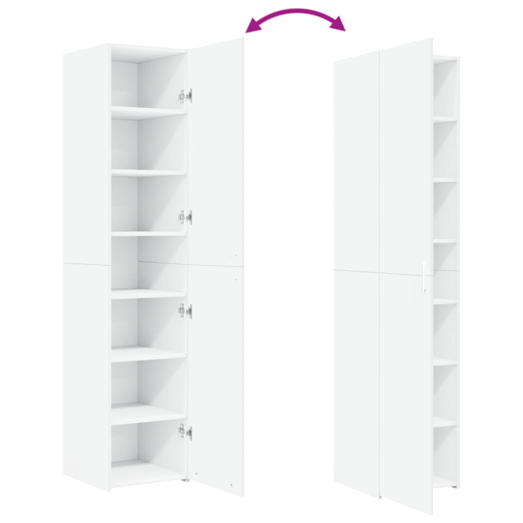 vidaXL Dulap înalt, alb, 40x42,5x185 cm, lemn prelucrat vidaXL Dulap înalt, alb, 40x42,5x185 cm, lemn prelucrat