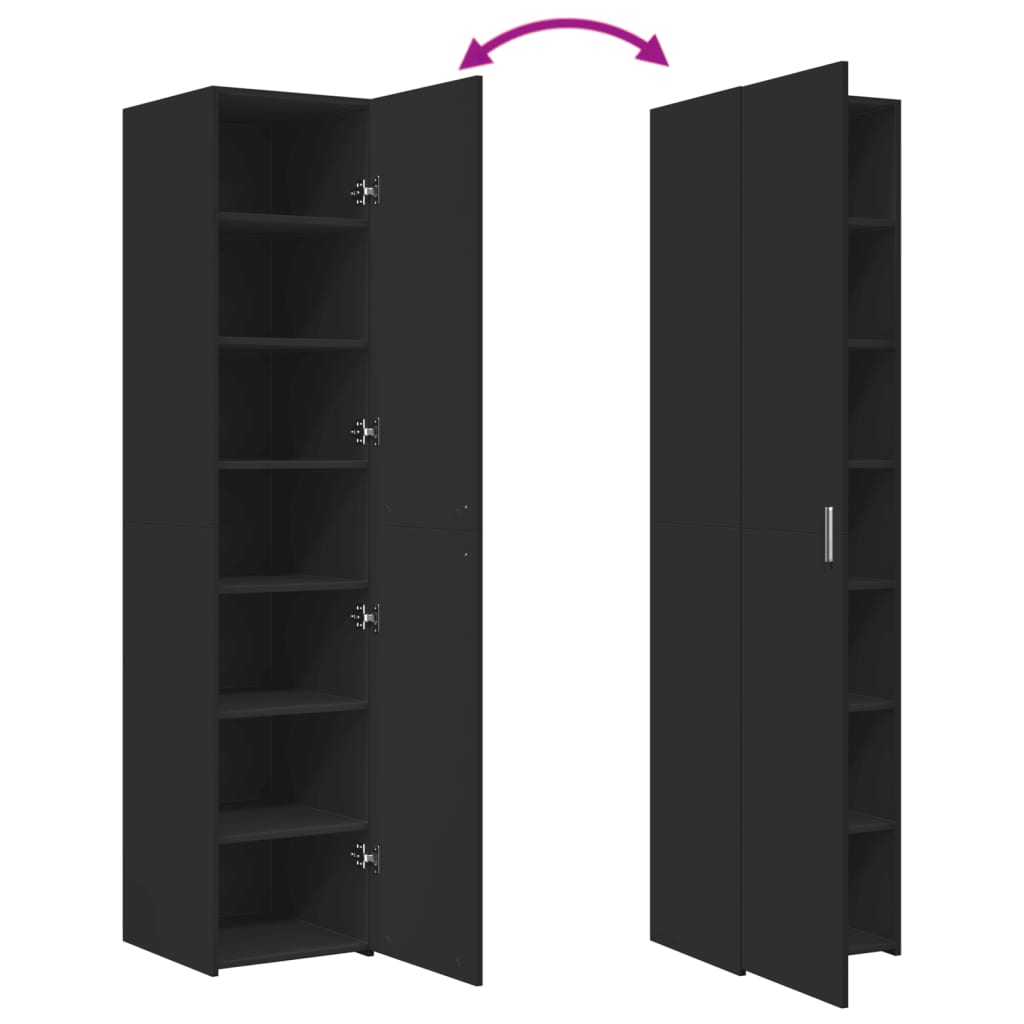 vidaXL Dulap înalt, negru, 40x42,5x185 cm, lemn prelucrat