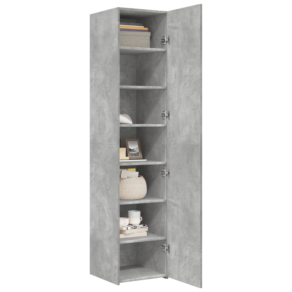 vidaXL Dulap înalt, gri beton, 40x42,5x185 cm, lemn prelucrat vidaXL Dulap înalt, gri beton, 40x42,5x185 cm, lemn prelucrat