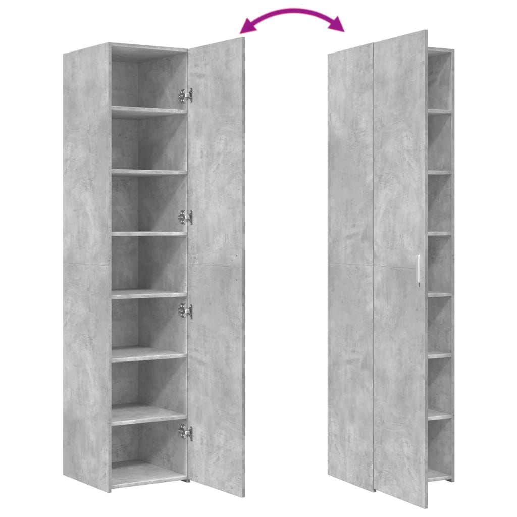 vidaXL Dulap înalt, gri beton, 40x42,5x185 cm, lemn prelucrat vidaXL Dulap înalt, gri beton, 40x42,5x185 cm, lemn prelucrat