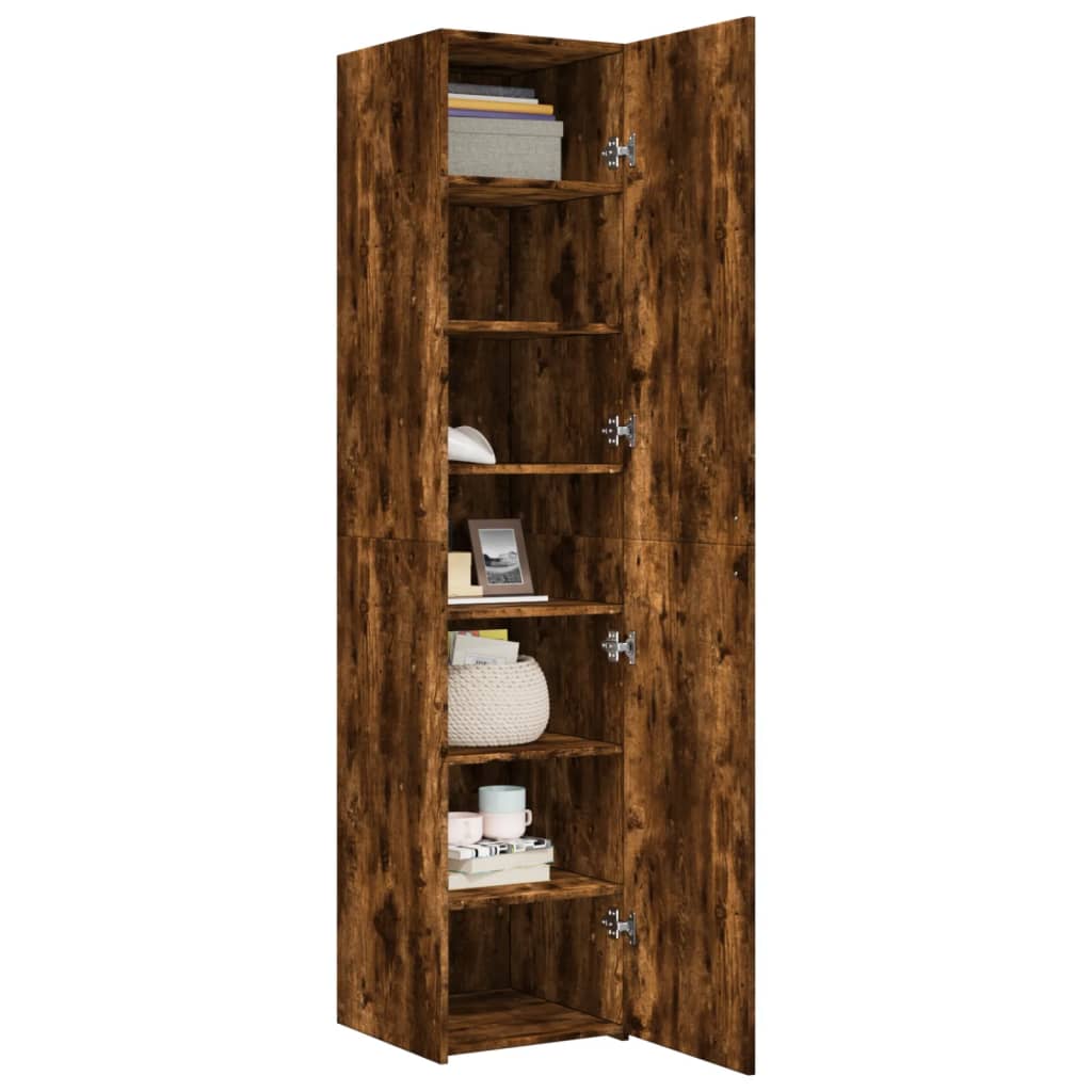 vidaXL Dulap înalt, stejar fumuriu, 40x42,5x185 cm, lemn prelucrat