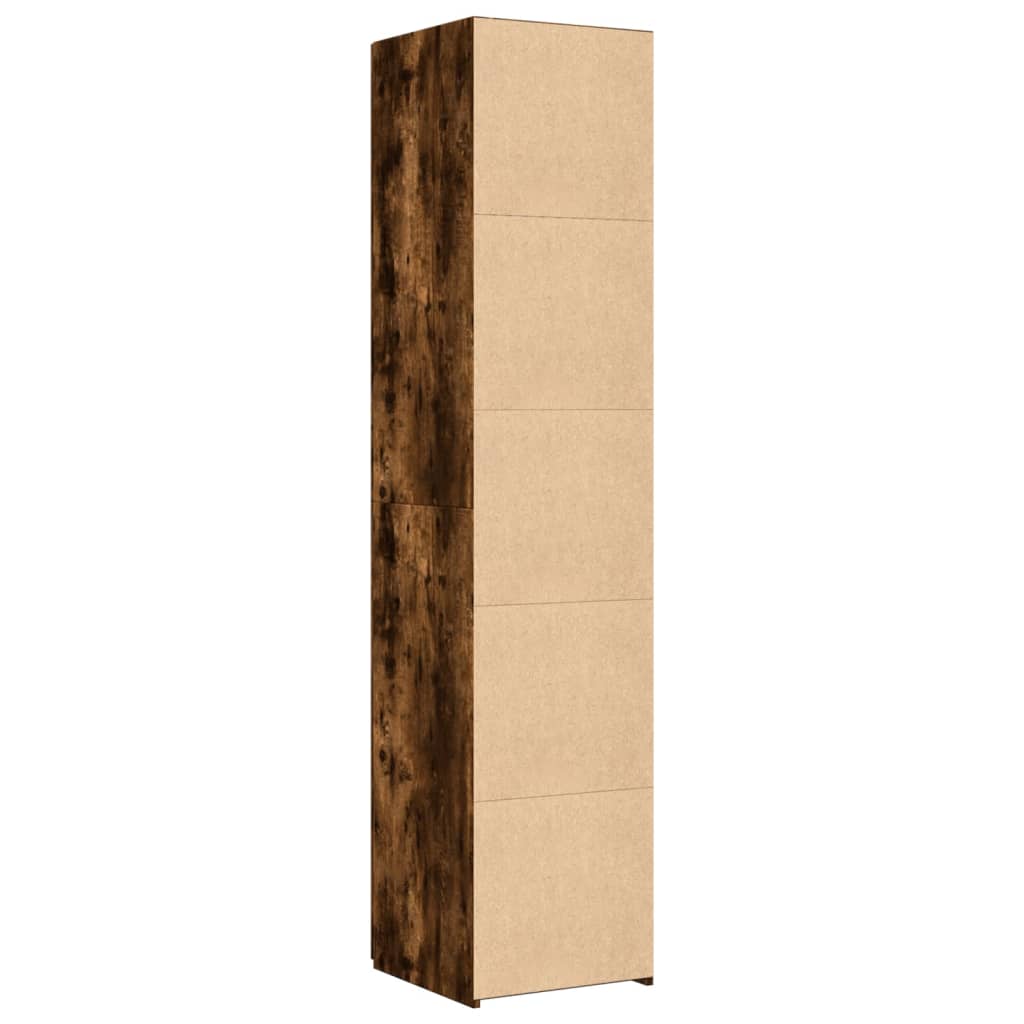 vidaXL Dulap înalt, stejar fumuriu, 40x42,5x185 cm, lemn prelucrat