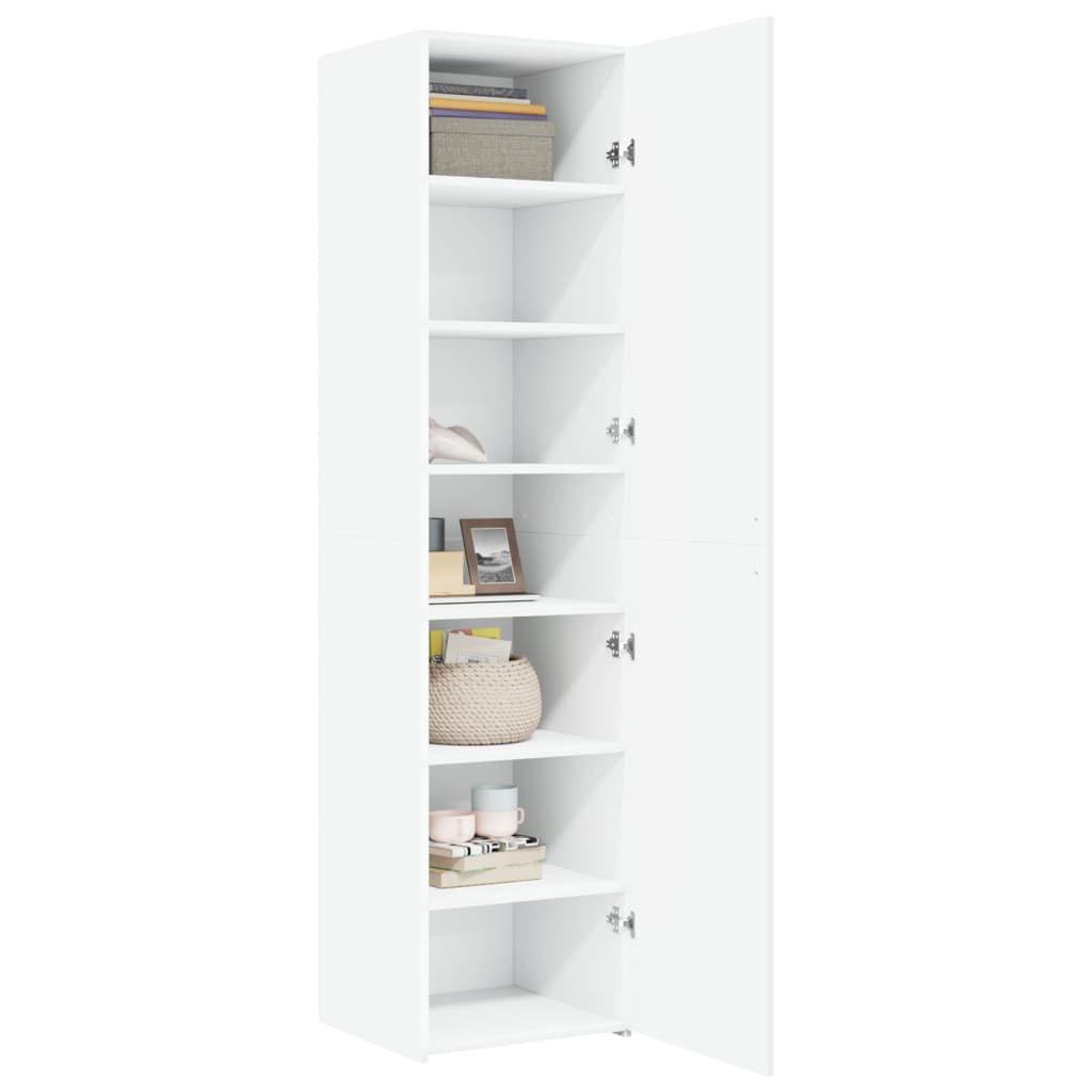 vidaXL Dulap înalt, alb, 45x42,5x185 cm, lemn compozit