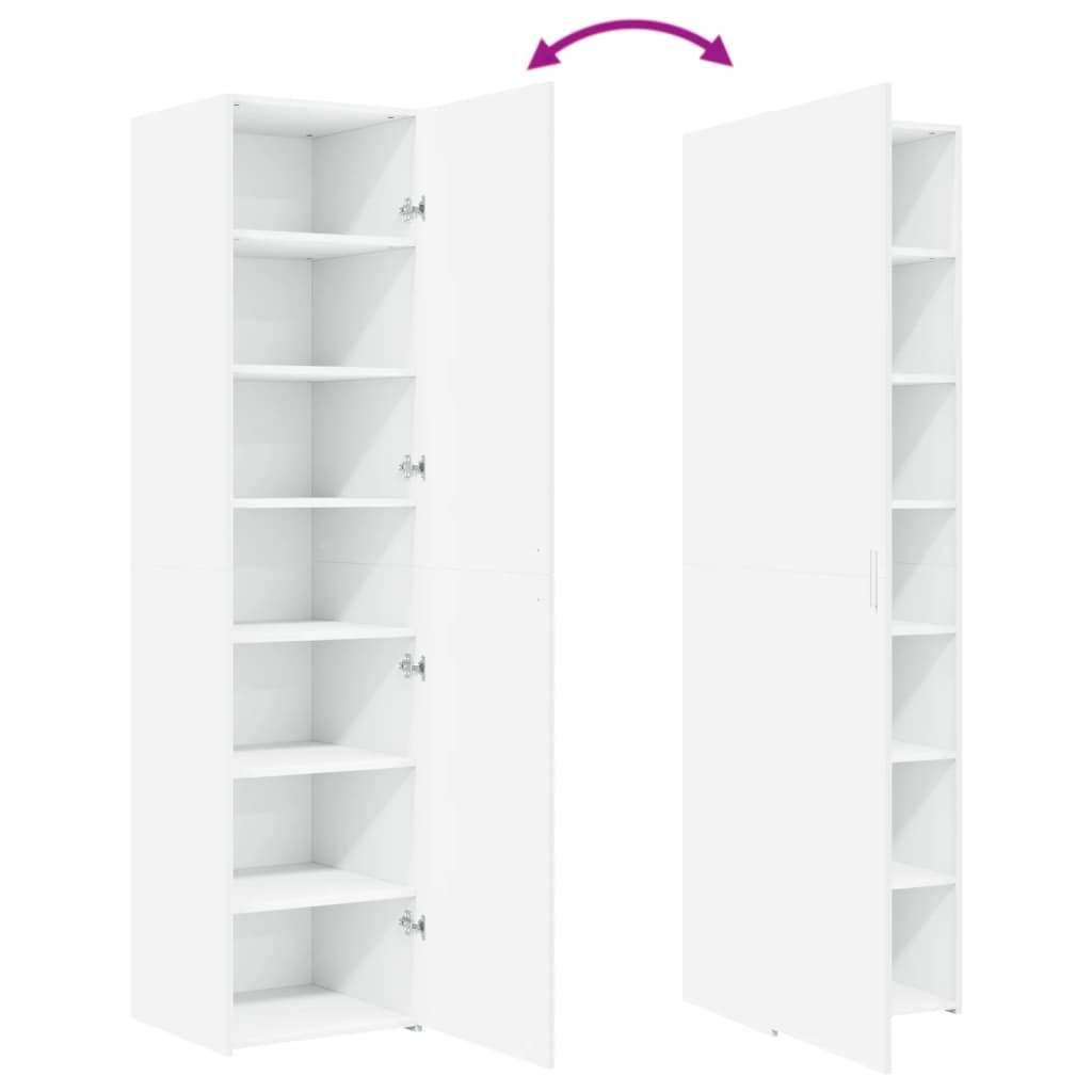 vidaXL Dulap înalt, alb, 45x42,5x185 cm, lemn compozit
