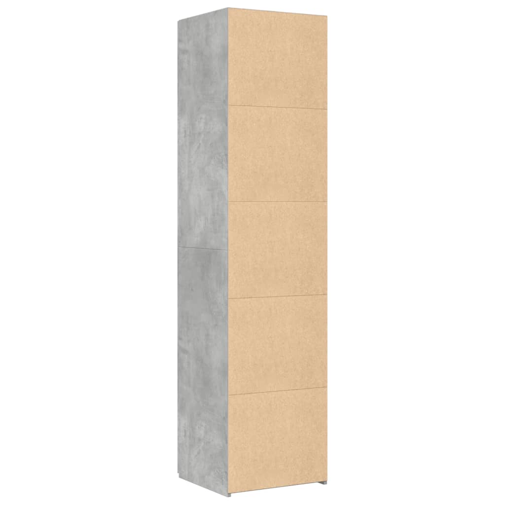 vidaXL Dulap înalt, gri beton, 45x42,5x185 cm, lemn compozit