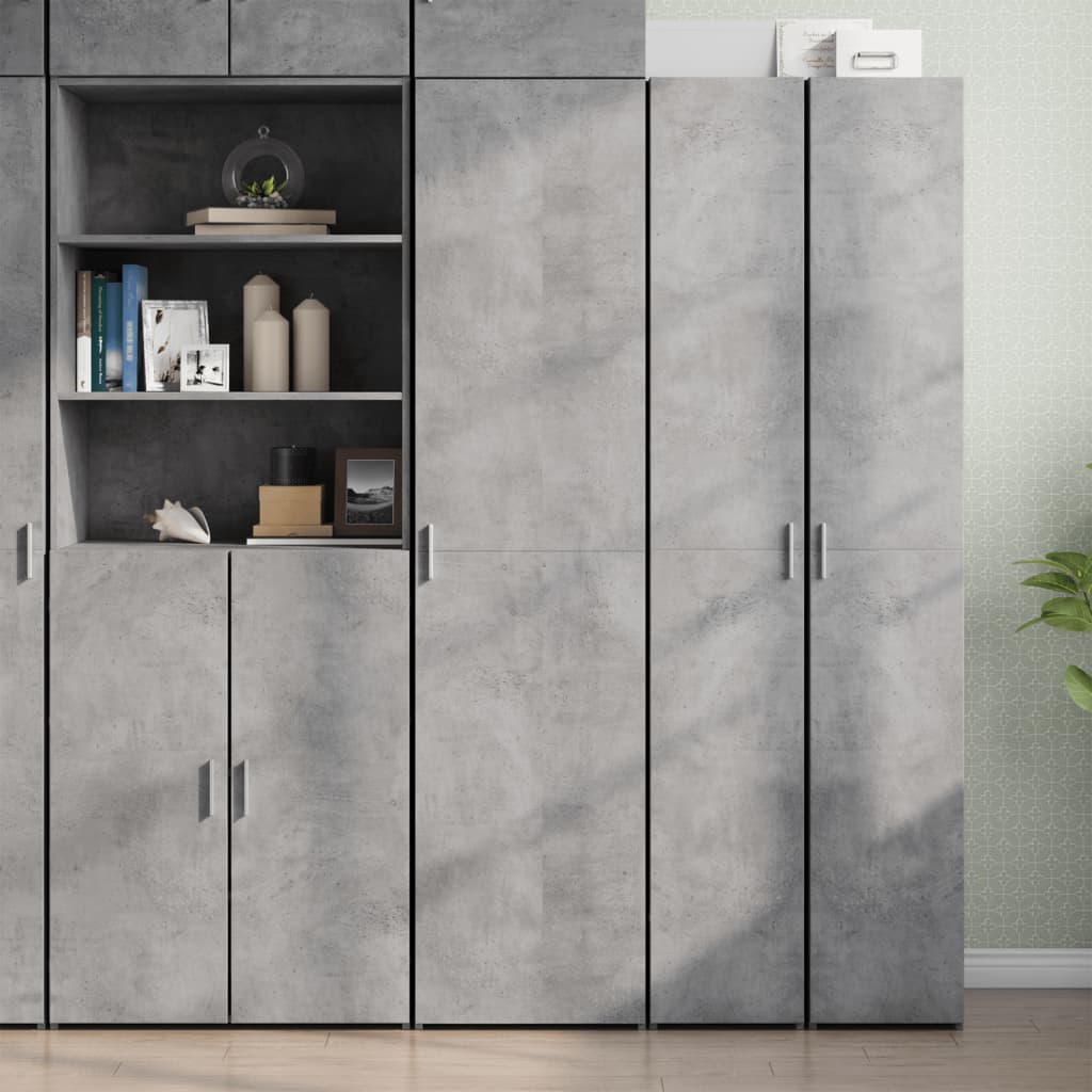 vidaXL Dulap înalt, gri beton, 45x42,5x185 cm, lemn compozit
