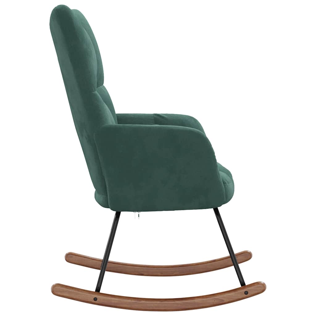 vidaXL Scaun balansoar, verde închis, catifea vidaXL Scaun balansoar, verde închis, catifea