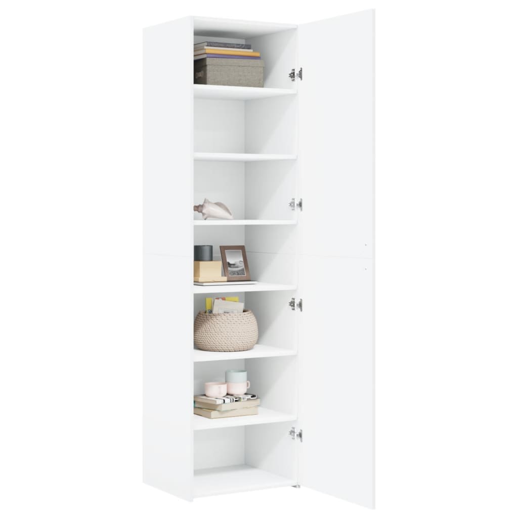 vidaXL Dulap înalt, alb, 50x42,5x185 cm, lemn prelucrat