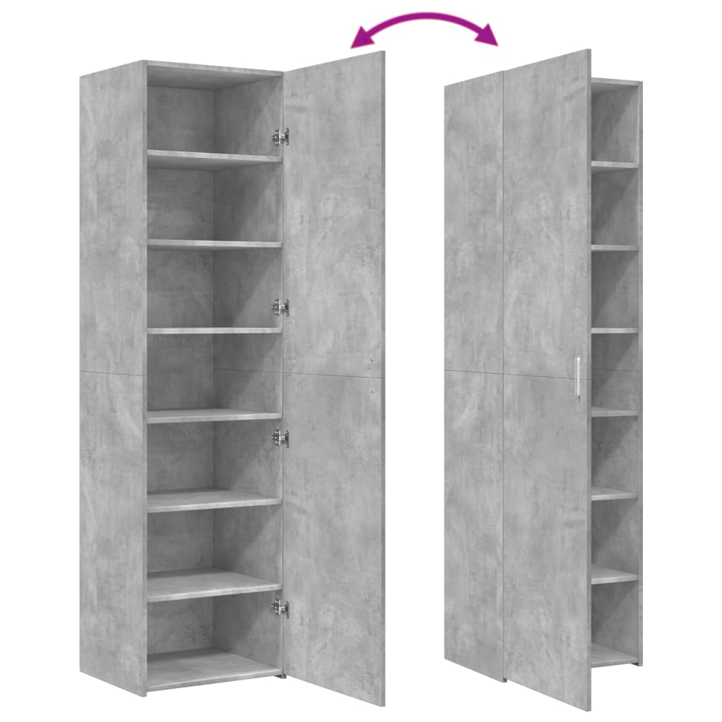vidaXL Dulap înalt, gri beton, 50x42,5x185 cm, lemn prelucrat