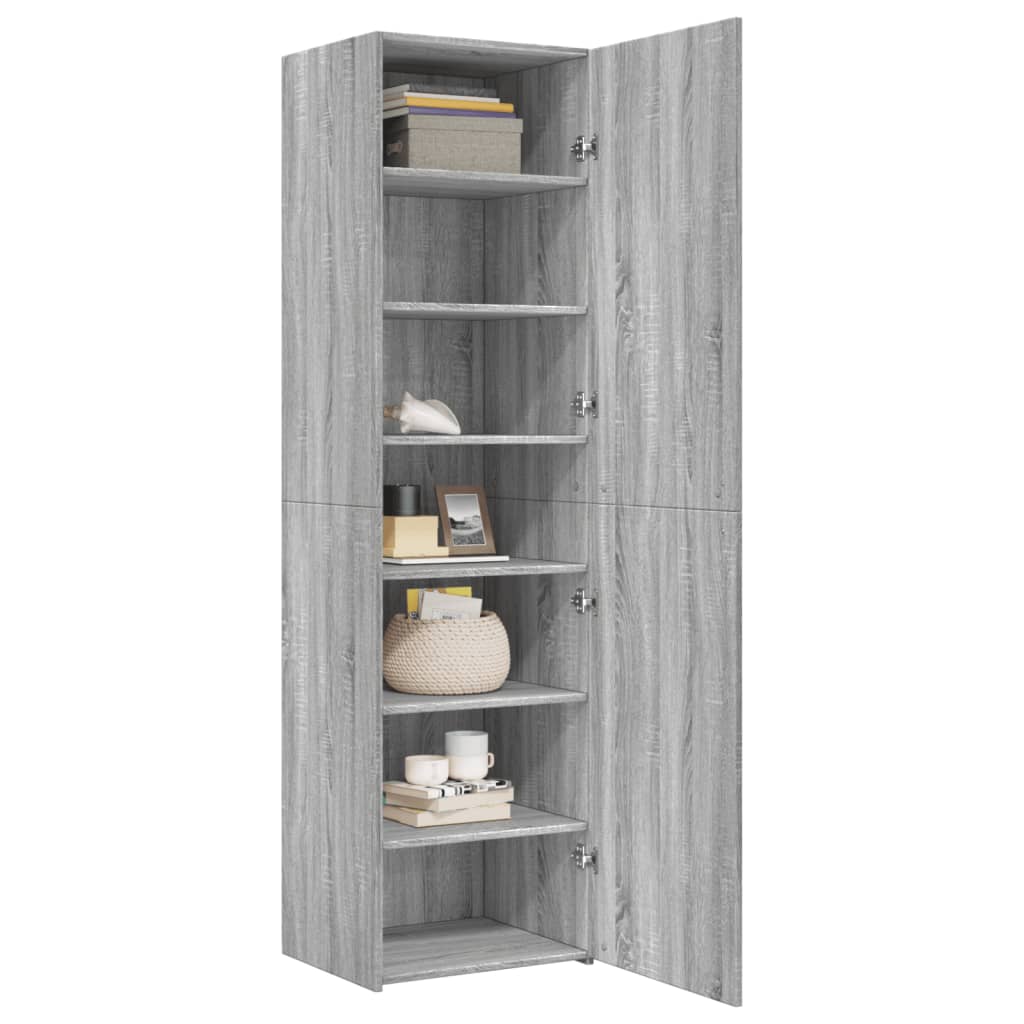 vidaXL Dulap înalt, gri sonoma, 50x42,5x185 cm, lemn prelucrat