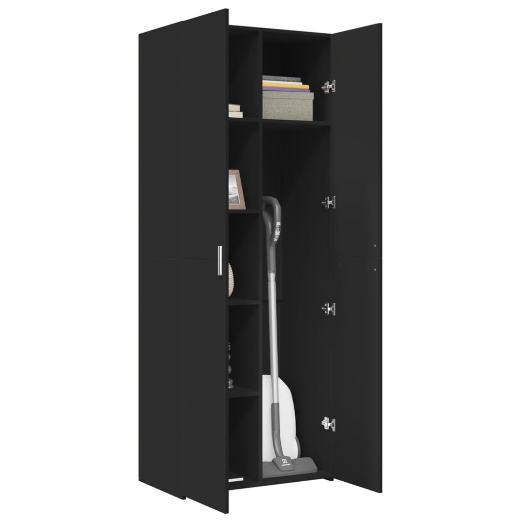 vidaXL Dulap înalt, negru, 70x42,5x185 cm, lemn prelucrat