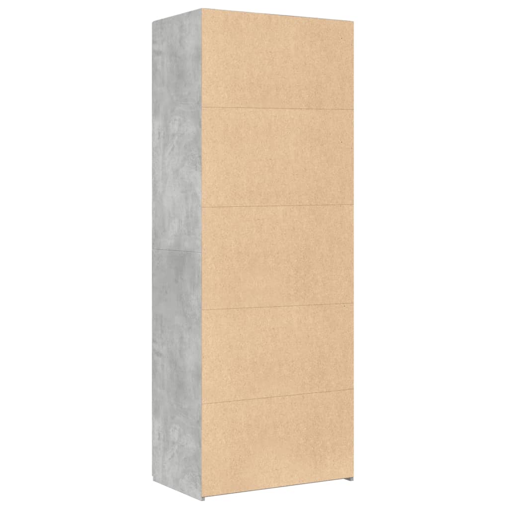 vidaXL Dulap înalt, gri beton, 70x42,5x185 cm, lemn prelucrat