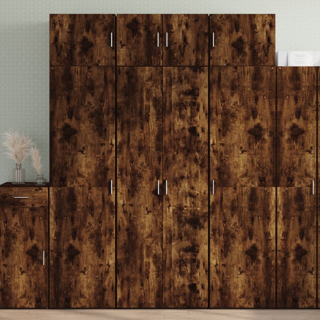 vidaXL Dulap înalt, stejar fumuriu, 70x42,5x185 cm, lemn prelucrat