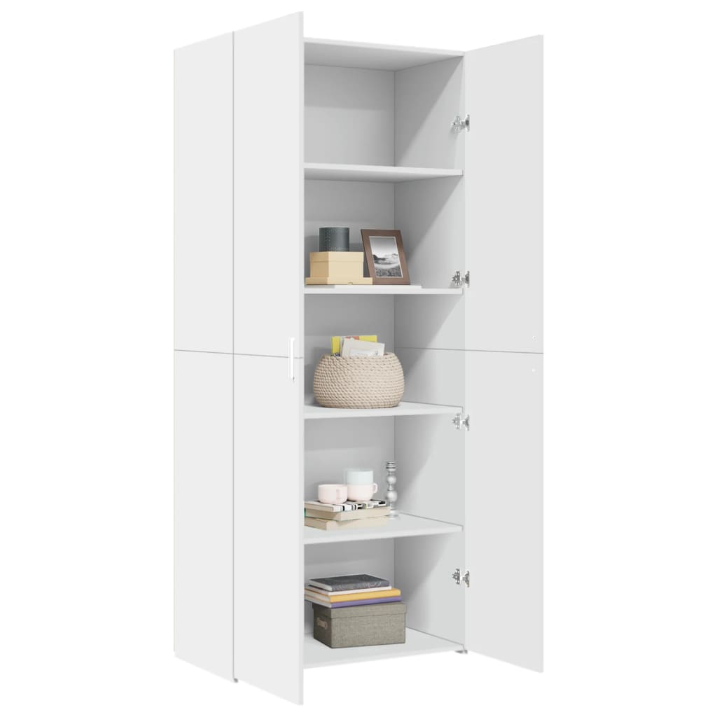vidaXL Dulap înalt, alb, 80x42,5x185 cm, lemn prelucrat vidaXL Dulap înalt, alb, 80x42,5x185 cm, lemn prelucrat