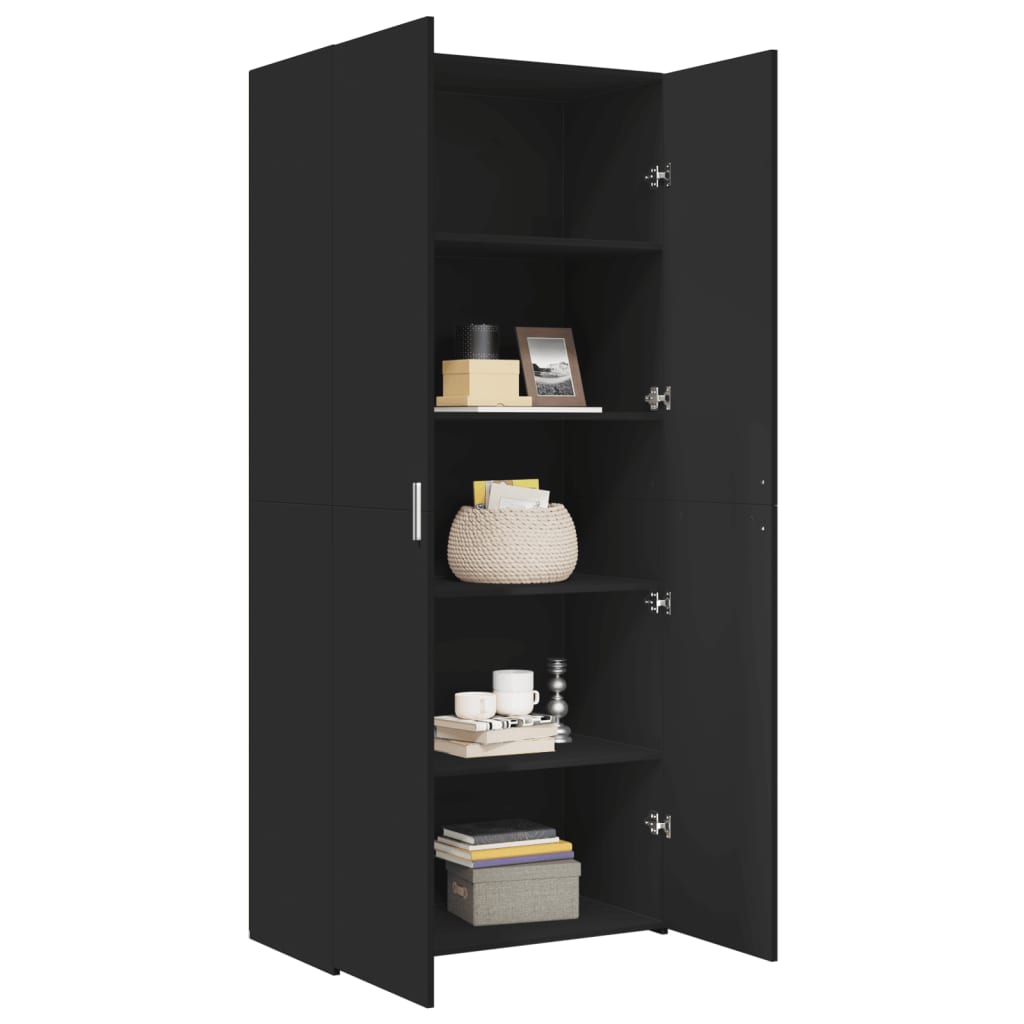 vidaXL Dulap înalt, negru, 80x42,5x185 cm, lemn prelucrat