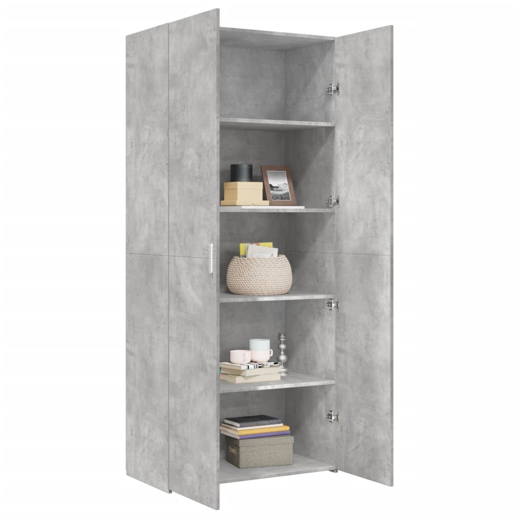 vidaXL Dulap înalt, gri beton, 80x42,5x185 cm, lemn prelucrat