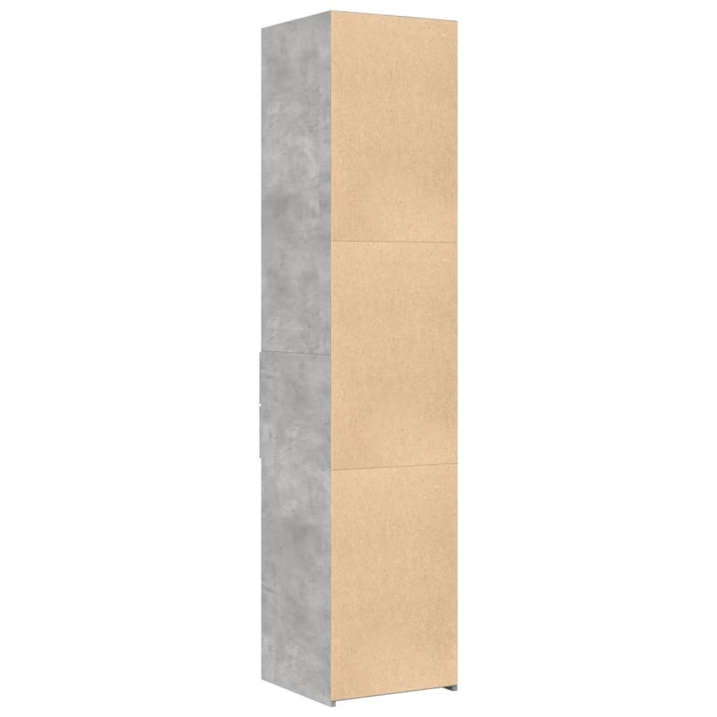 vidaXL Dulap înalt, gri beton, 40x42,5x185 cm, lemn prelucrat