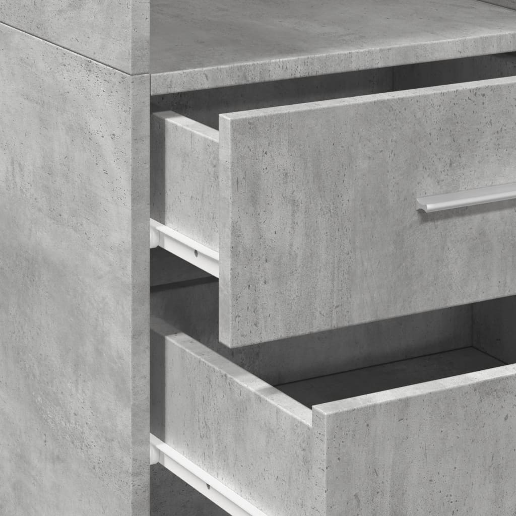 vidaXL Dulap înalt, gri beton, 40x42,5x185 cm, lemn prelucrat
