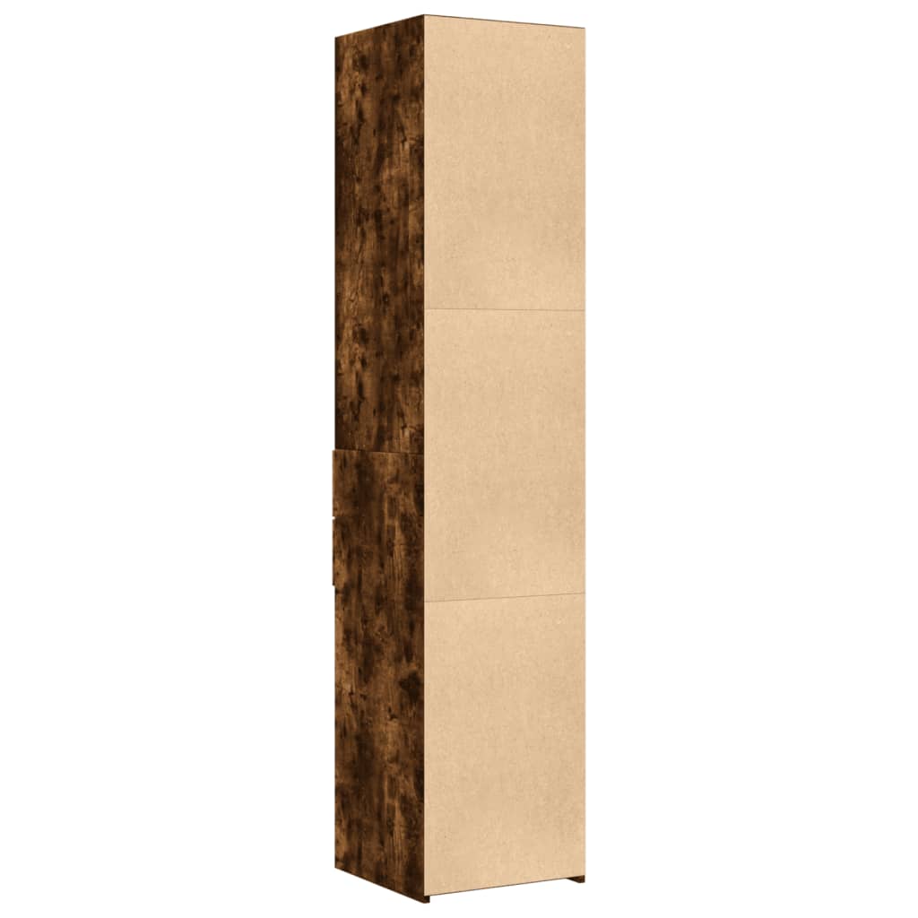 vidaXL Dulap înalt, stejar fumuriu, 40x42,5x185 cm, lemn prelucrat